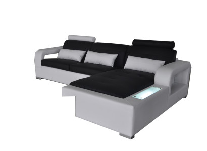 Leather sofa with USB Living landscape Corner Suite Design Modern Sofa L-shape L6008