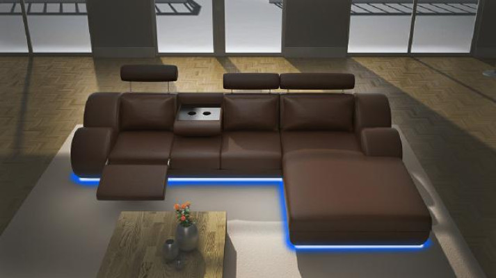 Designer Couch Sofa Upholstery Leather Sofa +USB new Suite Living landscape Corner sofa