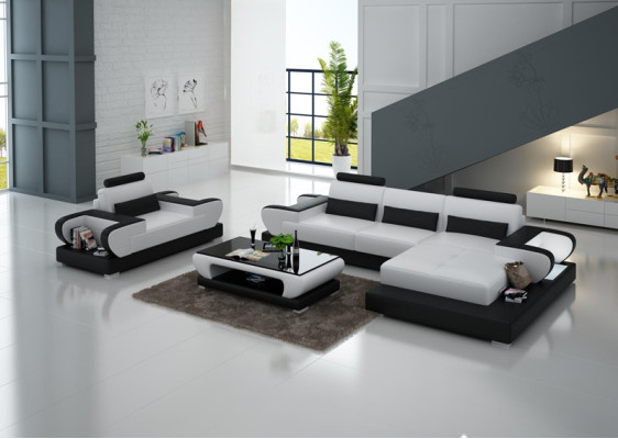 Design XXL Big Sofa with USB,Corner sofa Leather sofa Couch Upholstery Corner Living landscape