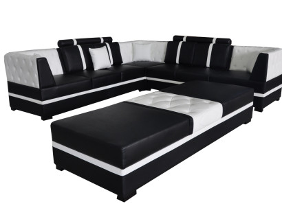 Corner Sofa Couch Living landscape Leather Couches Upholstery Corner Seat Suite