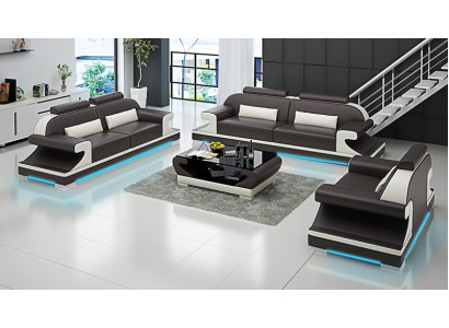 Leather sofa Couch Living landscape 3+2+1 Seater Suite Sofa Sofa set