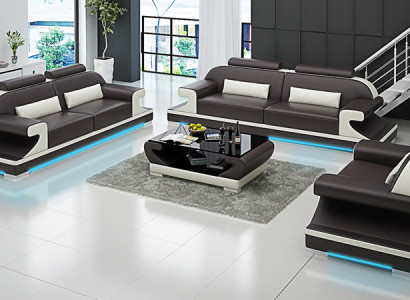 Leather sofa Couch Living landscape 3+2+1 Seater Suite Sofa Sofa set