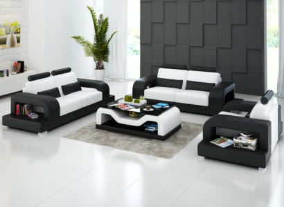 Leather sofa Couch Living landscape 3+2+1 Seater Suite Modern Design Sofa