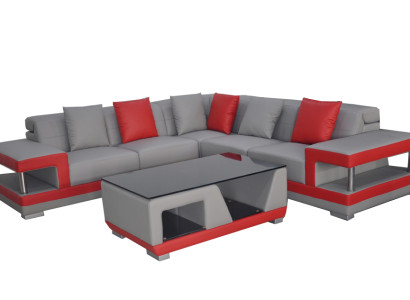 Leather sofa with USB,Couch Living landscape Corner Suite Design Modern Sofa L-shape