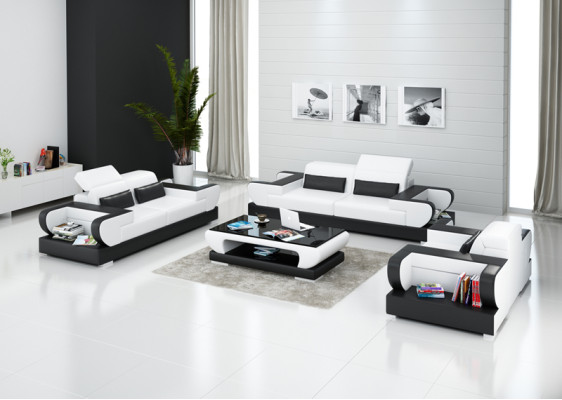 Leather sofa Couch Living landscape 3+2+1 Seater Suite Design Modern Sofa with USB