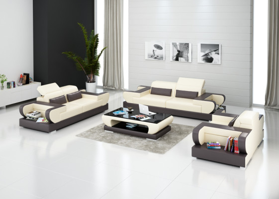 Leather sofa Couch Living landscape 3+2+1 Seater Suite Design Modern Sofa with USB