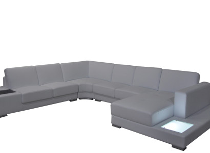 Leather sofa Couch Living landscape Corner sofa Suite Design Modern Sofa U-shape A1110