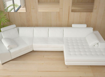 Leather sofa Couch Living landscape Corner sofa Corner Suite Design Modern Sofa A1116