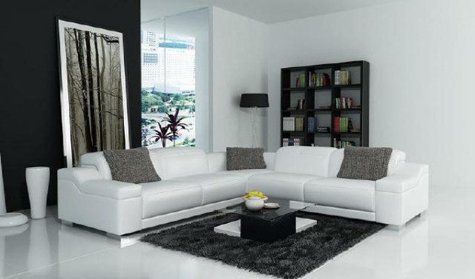 Living landscape Upholstery Corner Sofa with USB Suite Landscape Leather 2711D