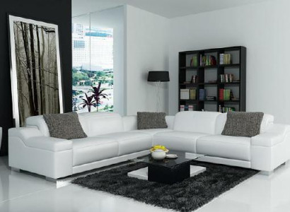 Living landscape Upholstery Corner Sofa with USB Suite Landscape Leather 2711D
