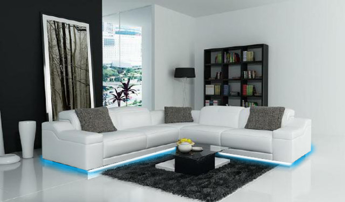 Living landscape Upholstery Corner Sofa with USB Suite Landscape Leather 2711D