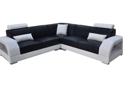 XXL Corner sofa + USB,Leather Living landscape Suite Design Modern Sofa L-shape G8001B
