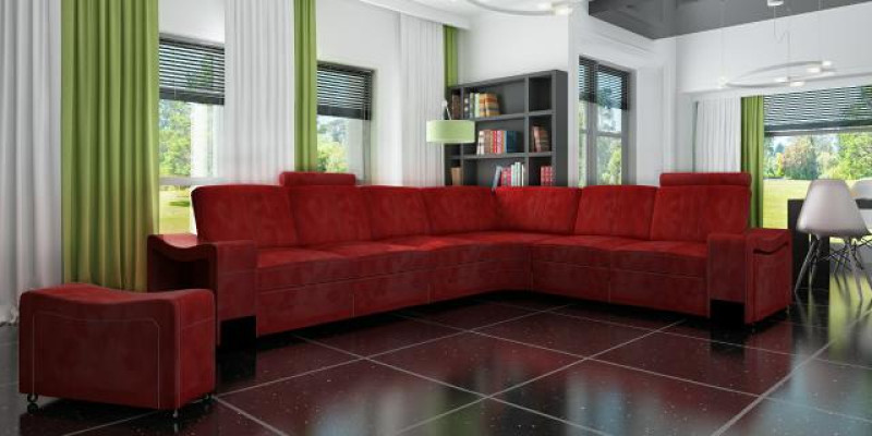 Fabric Couch Textile Upholstery Corner sofa Sofa + USB Corner sofa Living landscape Fabric sofa