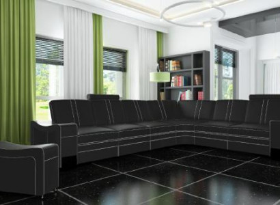 Leather Corner sofa Suite Custom made USB LEATHER SOFA XXL Living landscape new
