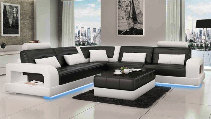 LEATHER SOFA SOFA with USB,Corner sofa "H2209" Sofa set DESIGNER COUCH made to measure