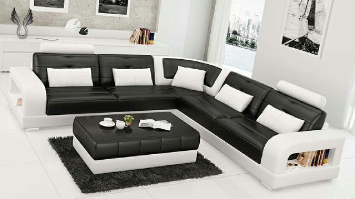 LEATHER SOFA SOFA Corner sofa USB Sofa set DESIGN COUCH Living landscape to Dimension