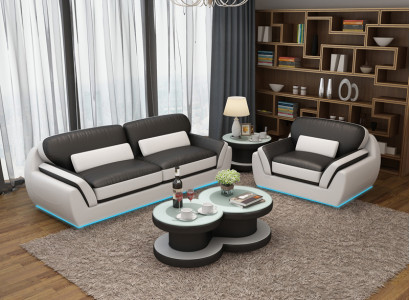 Leather sofa with USB Sofa set 3+1 Seater Suite Design Modern new Sofa G8038D