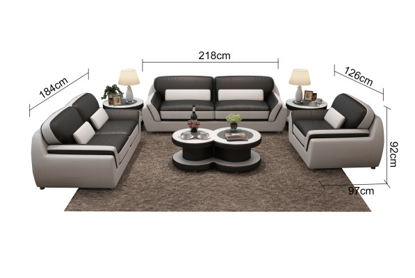 Leather sofa with USB Sofa set 3+1 Seater Suite Design Modern new Sofa G8038D