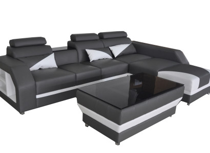 Leather Corner Sofa with USB,Suite Corner Sofas Couches Upholstery Living landscape Luxury