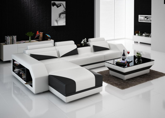 Leather Corner Sofa with USB,Suite Corner Sofas Couches Upholstery Living landscape Luxury