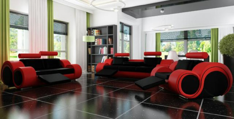Sofa BERLIN Upholstery Couch Suite 3+2 Seat Designer Sofa Leather Sofa with USB new