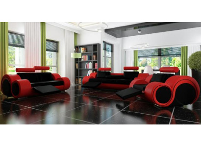 Sofa BERLIN Upholstery Couch Suite 3+2 Seat Designer Sofa Leather Sofa with USB new