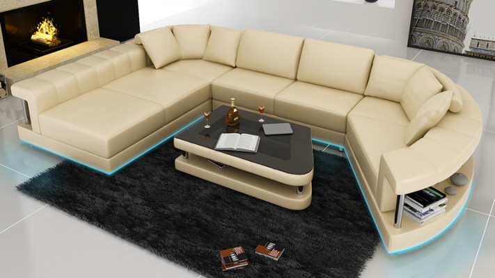 Sofa Leather Sofa Couch Living landscape Corner sofa Corner Suite Design Modern