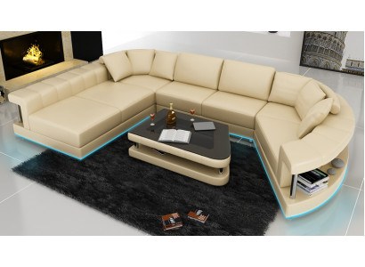Sofa Leather Sofa Couch Living landscape Corner sofa Corner Suite Design Modern