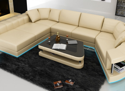 Sofa Leather Sofa Couch Living landscape Corner sofa Corner Suite Design Modern