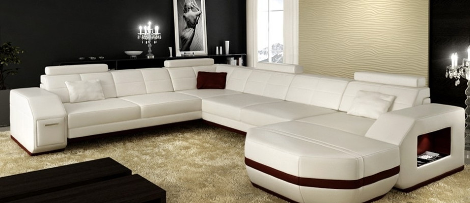 Leather sofa Corner sofa Living landscape Corner sofa Corner sofa Upholstery Seat Corner Wyen S/W new