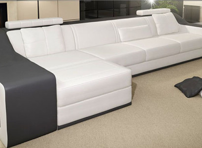 Leather sofa with USB Living landscape Corner sofa Eck Suite Design Modern Sofa B2017B