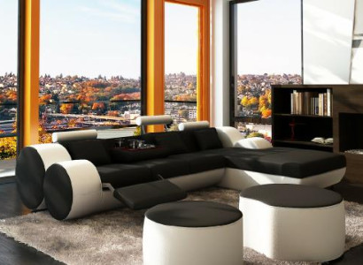 Custom-made LEATHER SOFA Suite Corner sofa Leather Corner sofa Living landscape USB