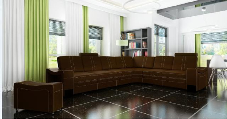 LEATHER SOFA XXL Living landscape Custom-made Leather Corner sofa Suite with USB