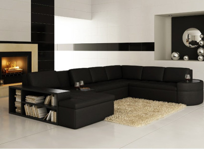 Modern Corner sofa + USB Couch Upholstery Leather Design Sofa Suite Living landscape new