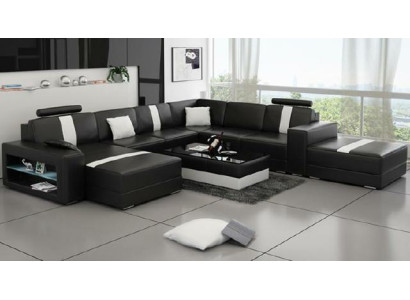 Corner sofa Upholstery +USB Designer Sofa Couch Modern Sofas U-shape Leather Corner suite