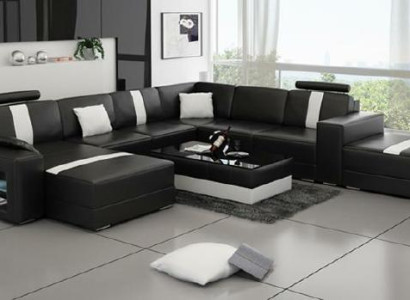 Corner sofa Upholstery +USB Designer Sofa Couch Modern Sofas U-shape Leather Corner suite