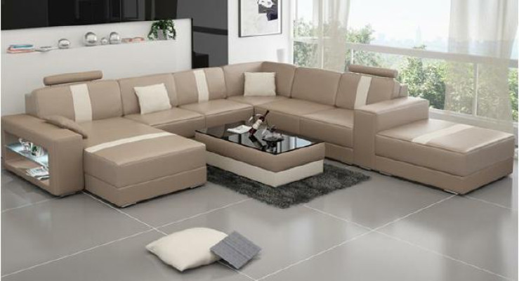 Corner sofa Upholstery +USB Designer Sofa Couch Modern Sofas U-shape Leather Corner suite