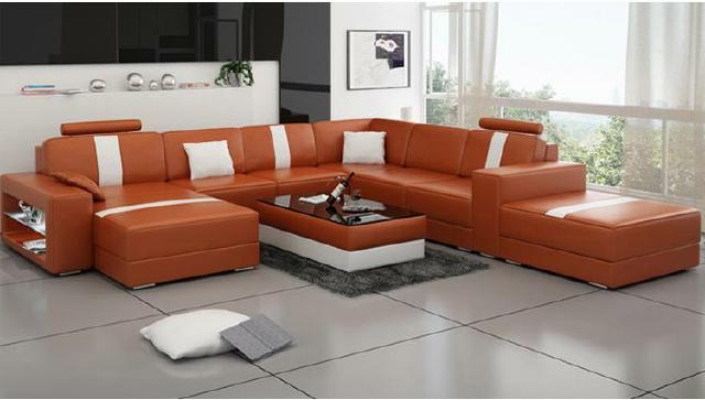 Corner sofa Upholstery +USB Designer Sofa Couch Modern Sofas U-shape Leather Corner suite