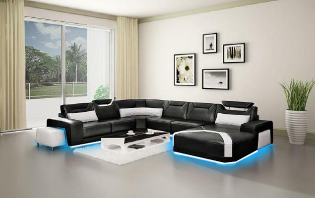 Corner sofa with USB,Upholstery Living landscape Couch Sofa Living landscape U-shape Seat Corner