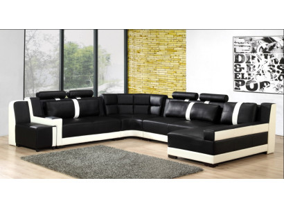 Corner sofa Living landscape + USB Upholstery Corner suite Design Couch Modern Leather Sofa