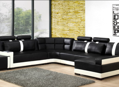 Corner sofa Living landscape + USB Upholstery Corner suite Design Couch Modern Leather Sofa