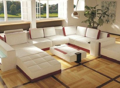 Sofa Couch Corner sofa Valentin U-shape luxury designer sofa leather couch LED Leather Modern