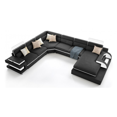 Discover our large U-shape sofa with innovative USB automatic click