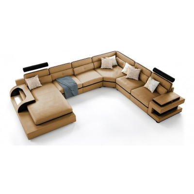 Discover our large U-shape sofa with innovative USB automatic click