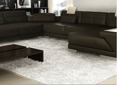 Living room U-shape Corner sofa with USB Design Sofa Couch Upholstery Suite Corner Brown
