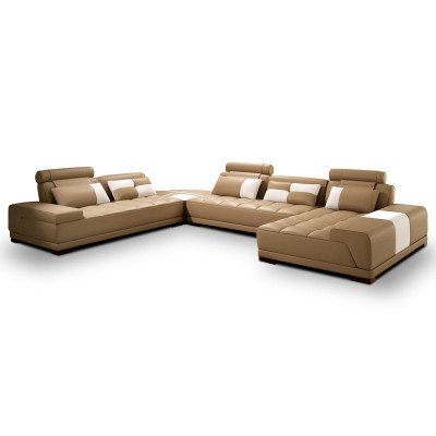 Design Living landscape Sofa Corner sofa Couch Upholstery Corner Seat Suite Leather USB+LED
