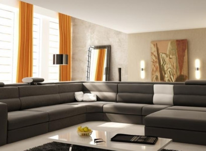 Design Corner sofa Couch Sofa Upholstery Corner Seat Suite Living landscape Leather USB+LED