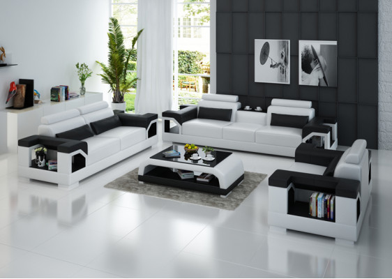 Leather sofa Couch Living landscape 3+2+1 Seater Modern Suite Design Sofa