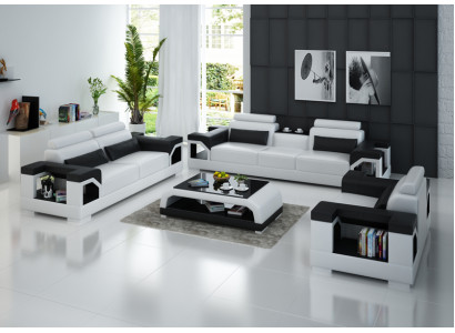 Leather sofa Couch Living landscape 3+2+1 Seater Modern Suite Design Sofa