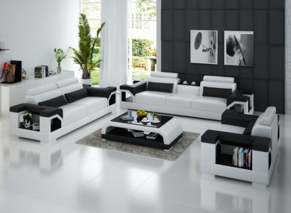 Leather sofa Couch Living landscape 3+2+1 Seater Modern Suite Design Sofa